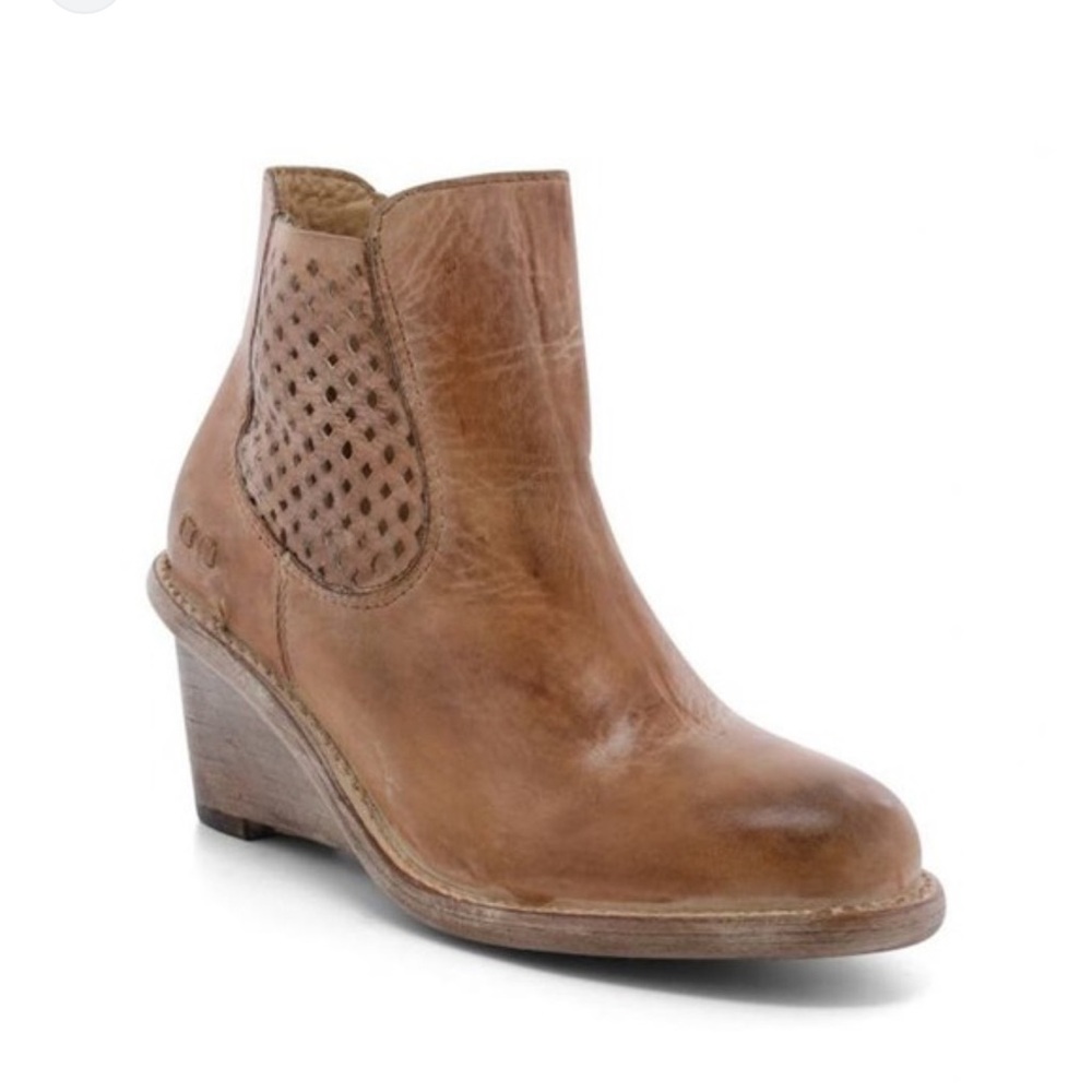 Bedstu Countess Cognac Brown
Leather Wedge Heel Ankle Booties